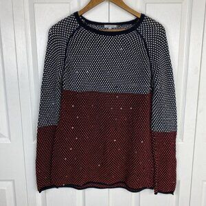 Lisa Todd Size M Sweater Pullover Sequin Black Cotton Cashmere Artsy Art to wear